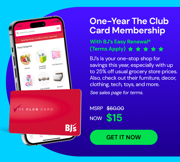 One-Year The Club Card Membership with BJ’s Easy Renewal® (Terms Apply)