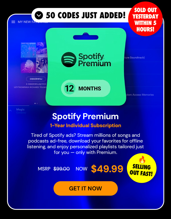Spotify Premium: 1-Year Subscription Account