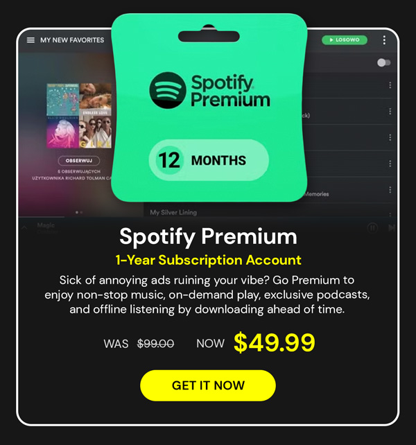 Spotify Premium: 1-Year Subscription Account