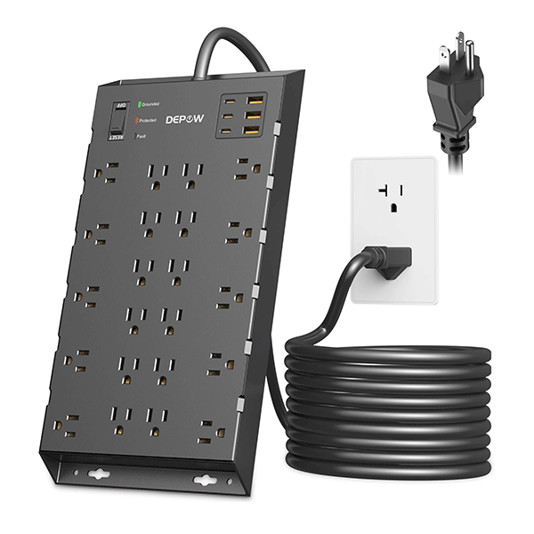 Heavy Duty Power Strip Surge Protector 20Amp