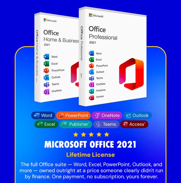 Microsoft Office 2021 for Windows or Mac: Lifetime License