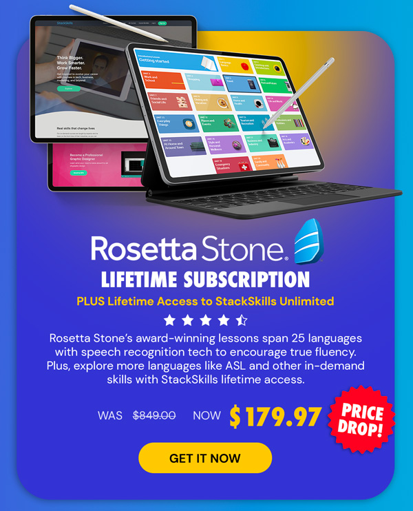 The Unlimited Lifetime Learning Subscription Bundle ft. Rosetta Stone