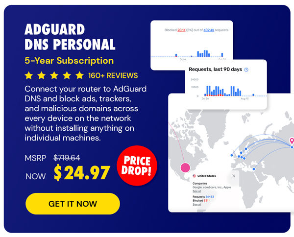 AdGuard DNS Personal: 5-Year Subscription