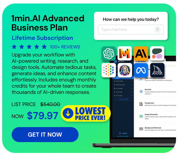 1minAI Advanced Business Plan Lifetime Subscription