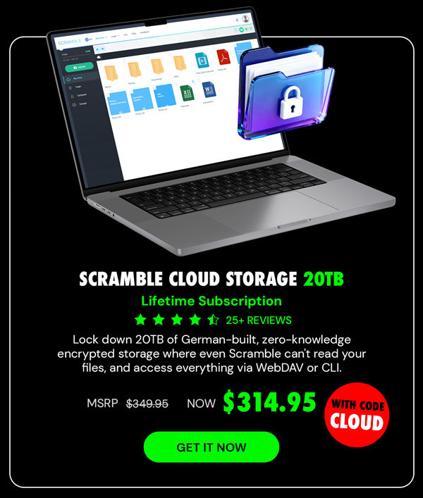 Scramble Cloud Storage Lifetime Subscription (20TB)