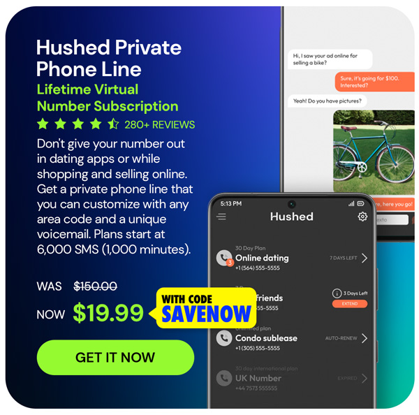 Hushed Private Phone Line: Lifetime Subscription