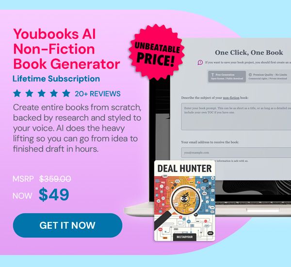 Youbooks AI Non-Fiction Book Generator: (Fan Plan) Lifetime Subscriptions