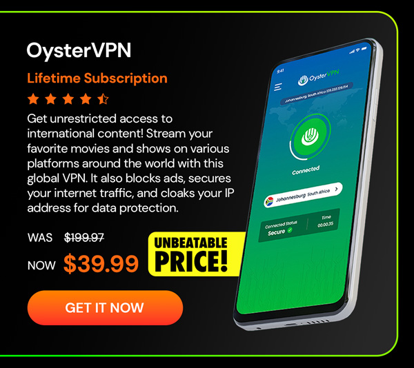 OysterVPN: VPN Lifetime Subscription