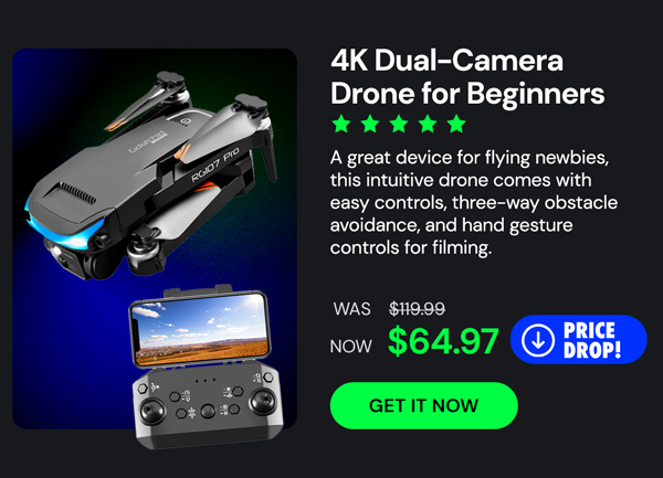 4K Dual-Camera Drone for Beginners with Intelligent Obstacle Avoidance