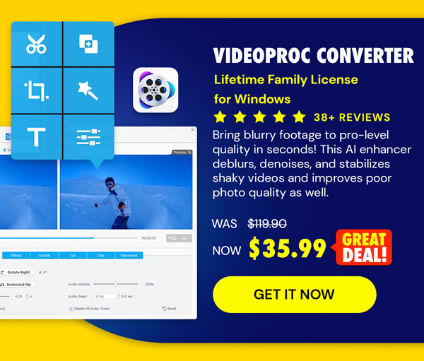 VideoProc Converter: Lifetime Family License (For Windows)