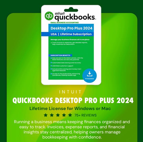 Intuit QuickBooks Desktop Pro Plus 2024 (1 User): Lifetime License