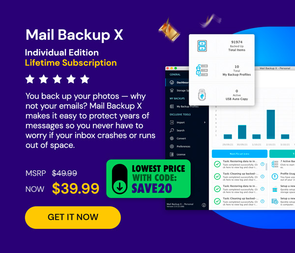Mail Backup X Individual Edition: Lifetime Subscription