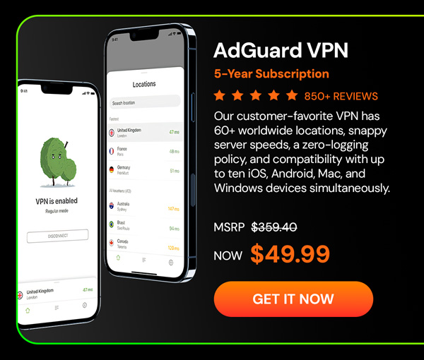 AdGuard VPN: 5-Yr Subscription