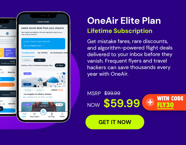 OneAir Elite Plan: Lifetime Subscription (Save Big on Flights, Hotels & More)