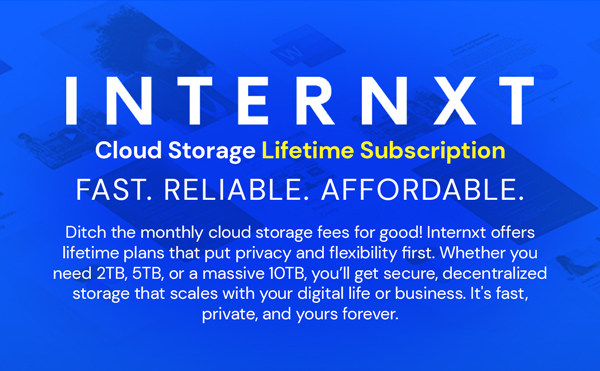 Internxt Cloud Storage Lifetime Subscription: 10TB Plan