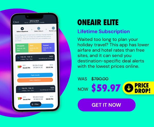 OneAir Elite Plan: Lifetime Subscription (Save Big on Flights, Hotels & More)