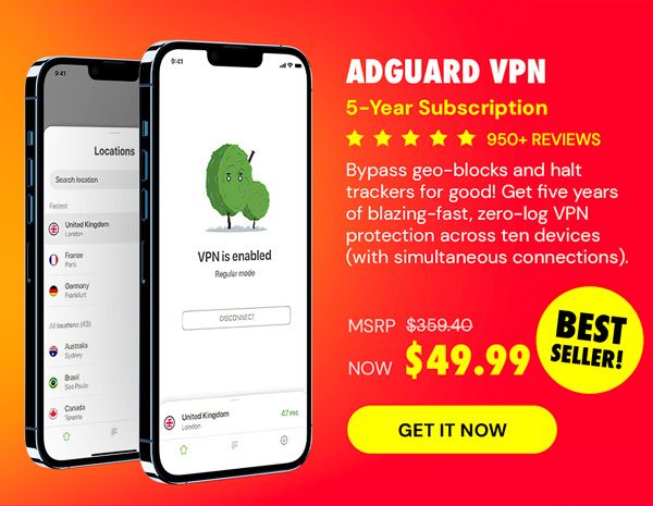 AdGuard VPN: 5-Yr Subscription