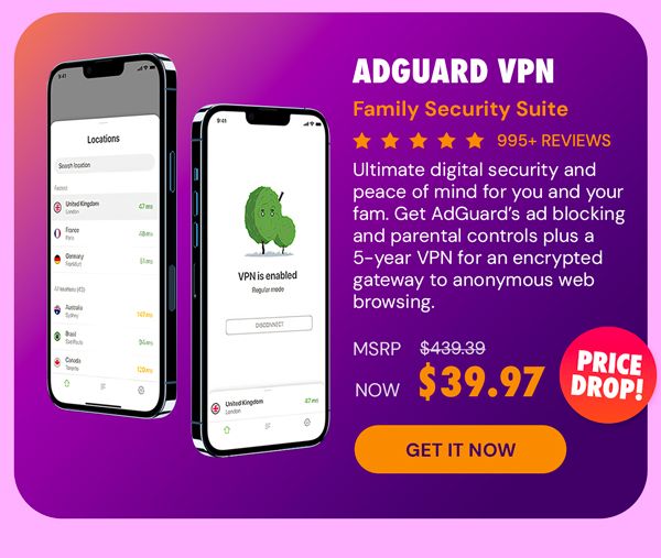 AdGuard VPN + Ad Blocker Family Security Suite