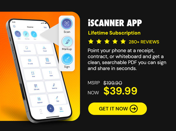 iScanner App: Lifetime Subscription