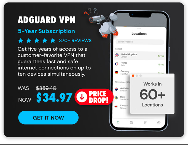 AdGuard VPN: 5-Yr Subscription