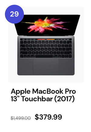 Apple MacBook Pro 13" Touchbar (2017) 3.1GHz i5 8GB RAM 512GB SSD Space Gray (Refurbished)