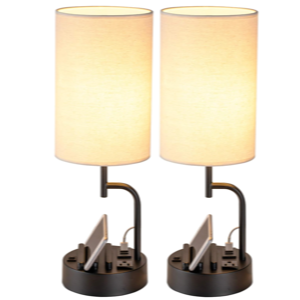 Lamp With Charging Ports (2-Pack)