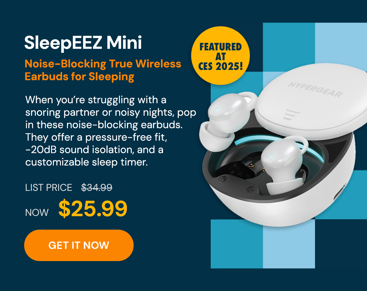 SleepEEZ Mini Noise-Blocking True Wireless Earbuds for Sleeping Black