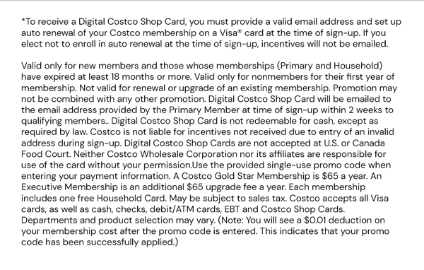 Costco Disclaimer