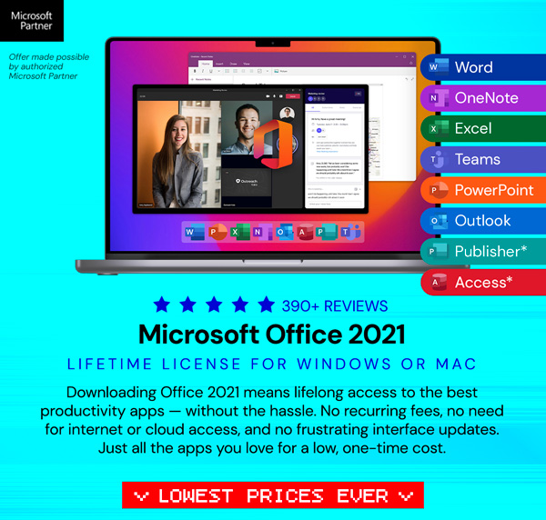 Microsoft Office 2021 for Windows or Mac: Lifetime License