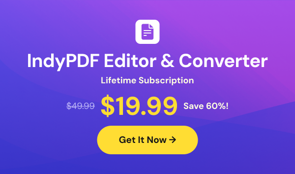 IndyPDF Editor & Converter: Lifetime Subscription