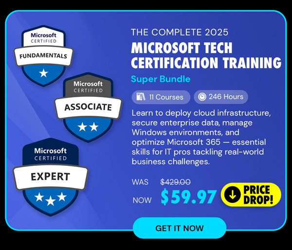 The Complete 2025 Microsoft Tech Certification Training Super Bundle