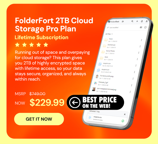 FolderFort 2TB Cloud Storage Pro Plan: Lifetime Subscription