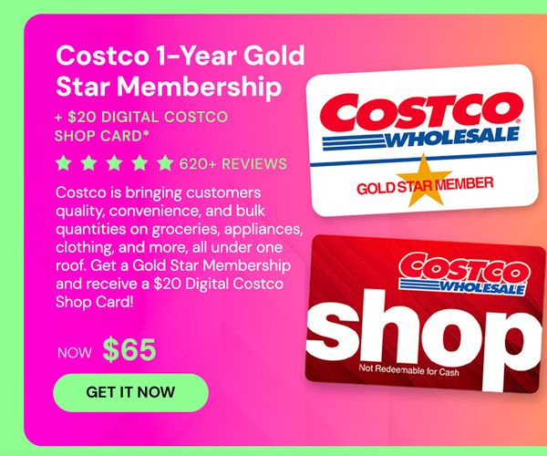 Costco 1-Year Gold Star Membership + $20 Digital Costco Shop Card