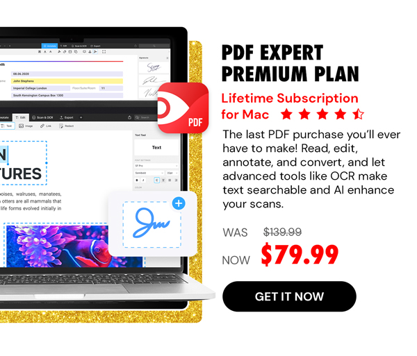 PDF Expert Premium Plan: Lifetime Subscription (Mac)
