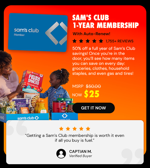 Sam's Club 1-Year Membership with Auto-Renew!