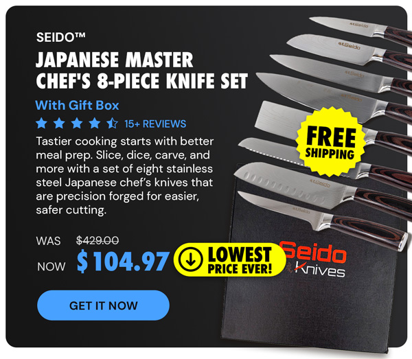 Seido Japanese Master Chef's 8-Piece Knife Set w Gift Box