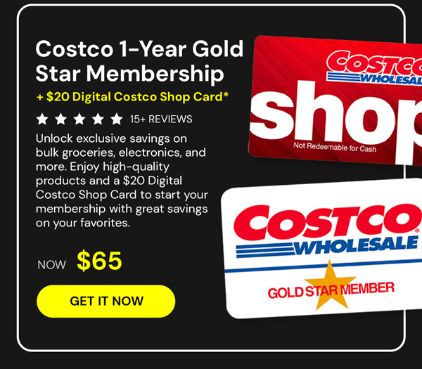 Costco 1-Year Gold Star Membership + $20 Digital Costco Shop Card