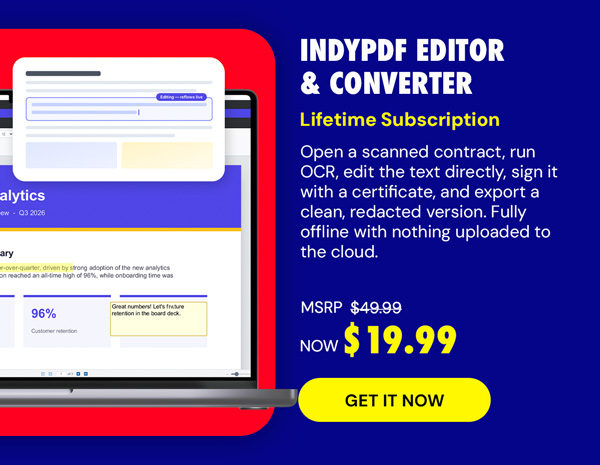 IndyPDF Editor & Converter: Lifetime Subscription