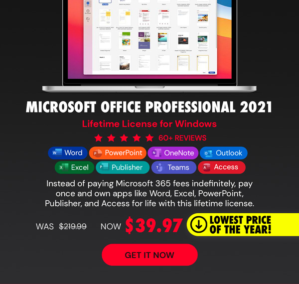 Microsoft Office Professional 2021 for Windows: Lifetime License (Non Binding)