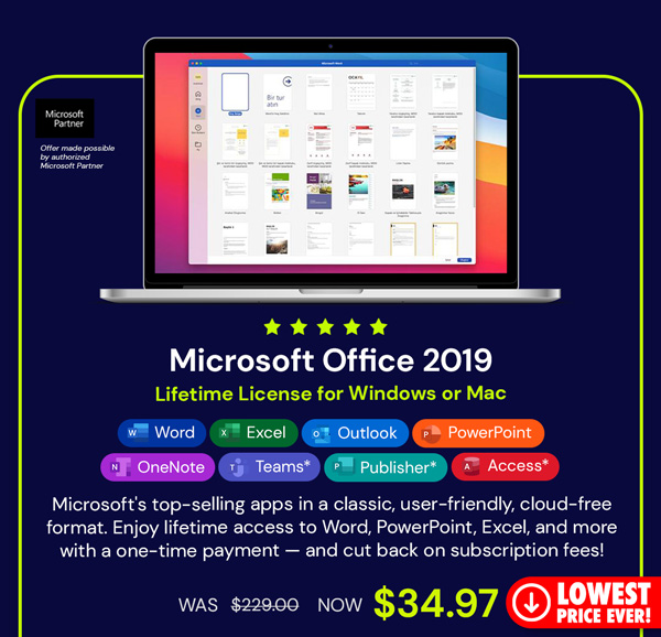 Microsoft Office 2019 for Windows or Mac