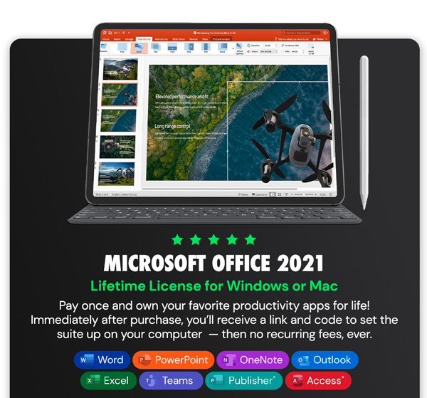 Microsoft Office 2021 for Windows or Mac: Lifetime License