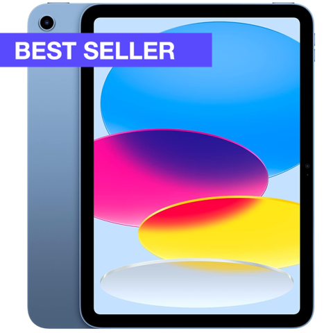 Apple iPad (10th Generation): with A14 Bionic chip, 10.9-inch Liquid Retina Display, 64GB, Wi-Fi 6, 12MP front/12MP Back Camera, Touch ID, All-Day Battery Life – Blue