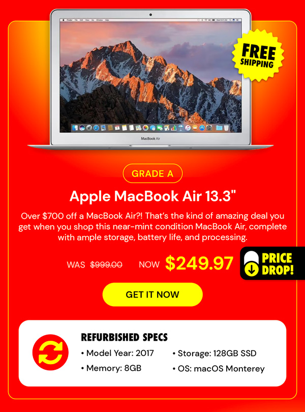 Apple MacBook Air 13.3" MQDR2LL/A 128GB Silver (Refurbished) + Microsoft Office Home & Business 2019 for Mac Bundle