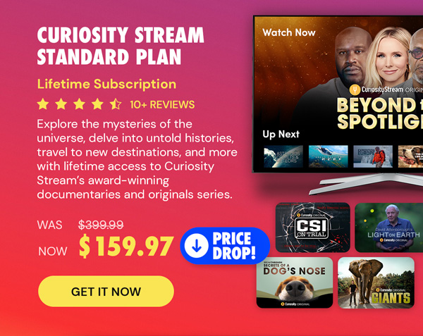 Curiosity Stream Standard Plan: Lifetime Subscription