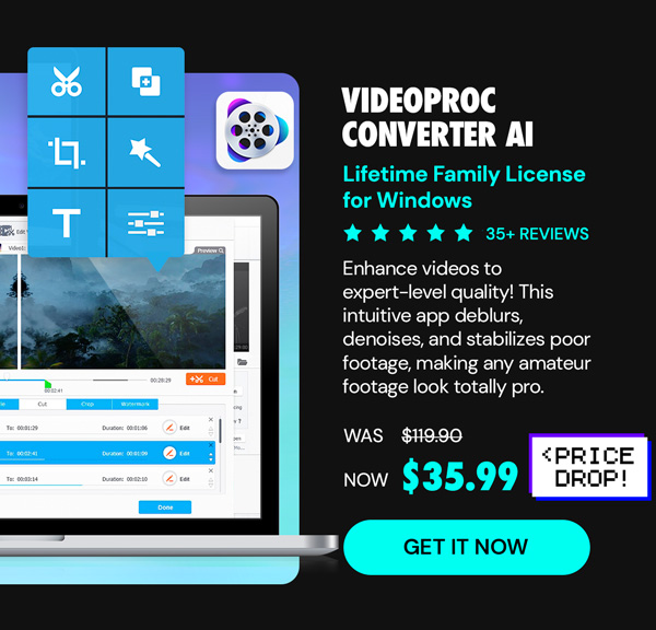 VideoProc Converter AI: Lifetime Family License (For Windows)
