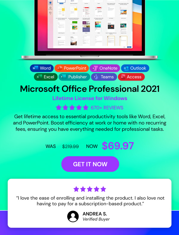 Microsoft Office Professional 2021 for Windows: Lifetime License