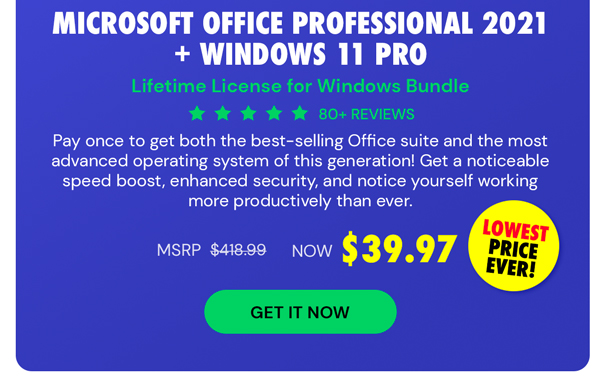 The Ultimate Microsoft Office Professional 2021 for Windows: Lifetime License + Windows 11 Pro Bundle
