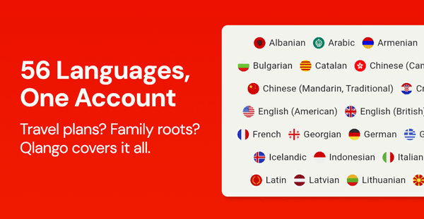 Qlango Language Learning: Lifetime Subscription (All Languages)