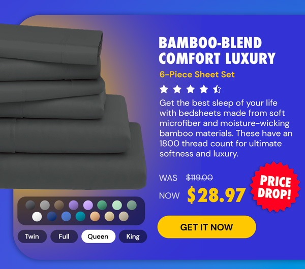 6-Piece Bamboo-Blend Comfort Luxury Sheet Set