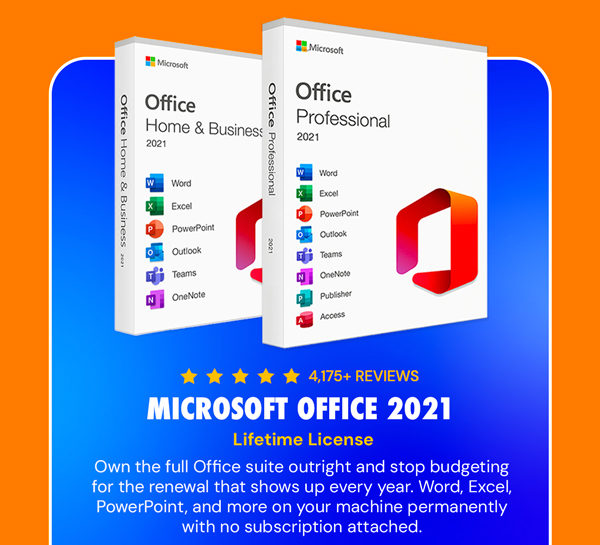 Microsoft Office 2021 for Windows or Mac: Lifetime License